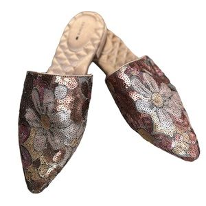 Birdies the dove pink petal slip on mules size 10